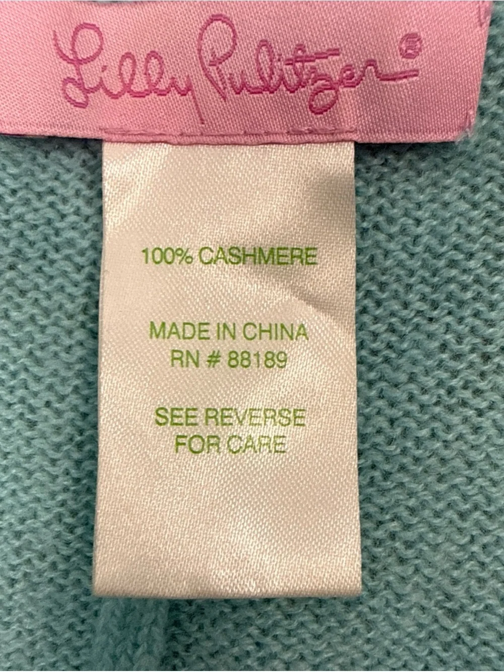 Lilly Pulitzer Shawl/Wrap 100% Cashmere Women’s OS Vibrant Aqua Hue Coastal